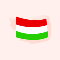 Hungary Country Flag. Vector Illustration of Travel Symbol.