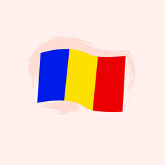 Romania Country Flag. Vector Illustration of Travel Symbol.