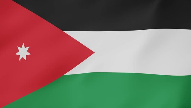Bandera animada, Jordania. 4K