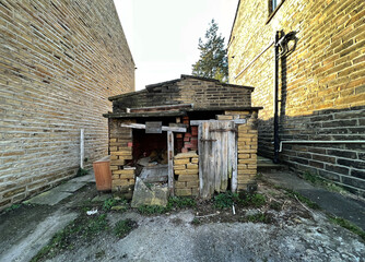 Derelict stone building on, Albert Street, in the Bronte village of, Thornton, Bradford, UK