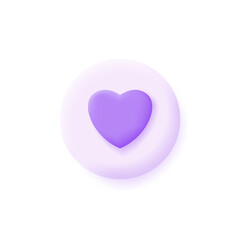 3D Heart icon isolated on white background. Can be used for many purposes.