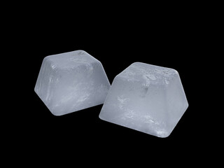 3d rendering freeze ice cube on a black