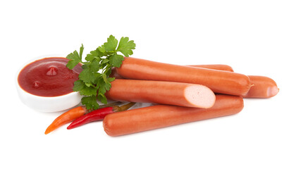 Fresh sausages isolated