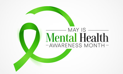 Mental health awareness month observed each year during May. it includes our emotional, psychological, and social well-being. It affects how we think, feel, and act. Vector illustration