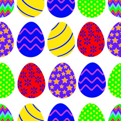 Seamless pattern of Easter eggs. Vector illustration.