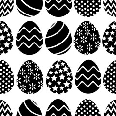 Seamless pattern of Easter eggs. Vector illustration.