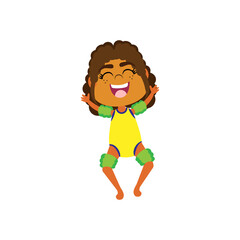 Isolated girl happy beach summer kids holiday vector illustration