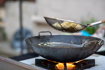 cooking pots on the stove