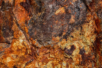 old abandoned copper and gold surface mine in Apuseni mountains, Romania