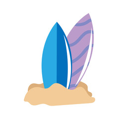 Isolated tables surf beach summer kids holiday vector illustration