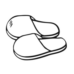 Line home comfortable slippers symbol