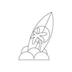 Isolated table beach draw summer kids holiday vector illustration