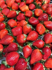 strawberries on market