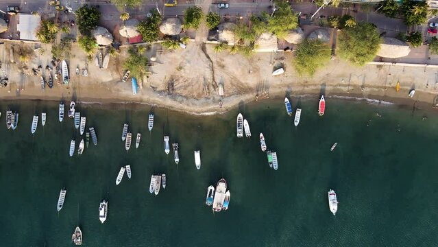 Aerial view on Taganga, Santa Marta, Magdalena, Colombia