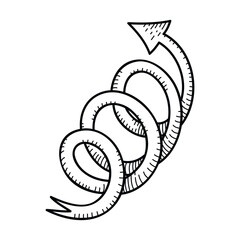 Arrow doodle with three twists