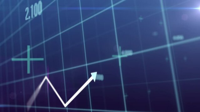 Financial statistics graph rising retail prices in market and inflation rate, crisis concept. Animation Rendering