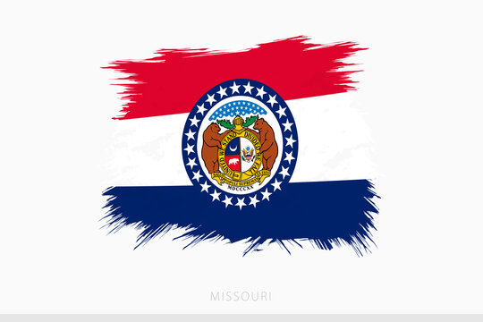 Grunge flag of Missouri, vector abstract grunge brushed flag of Missouri.