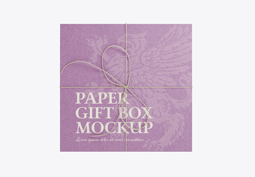 Cardboard Gift Box Mockup