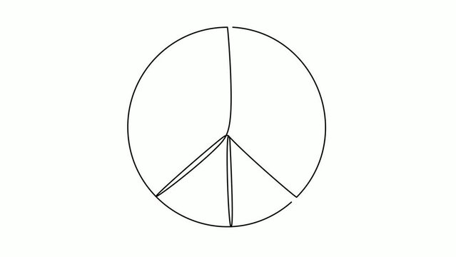 Peace in a modern abstract minimalist one line style. 