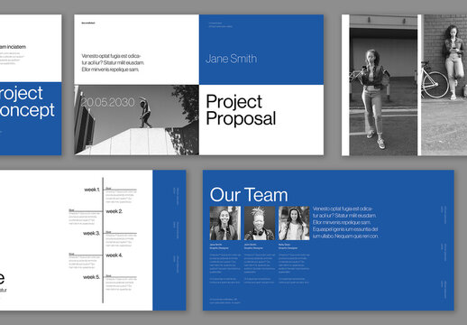 Minimal Blue Pitch Deck Layout