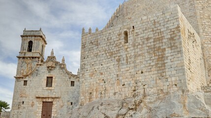 vieux village de Peniscola, village fortifié en Espagne sur la côte méditerranéenne au nord de...