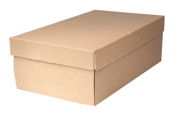 Craft carton mockup box brown isolated on the white background