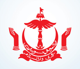 Flag of Brunei. Vector drawing icon