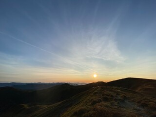 sunset in the mountains
