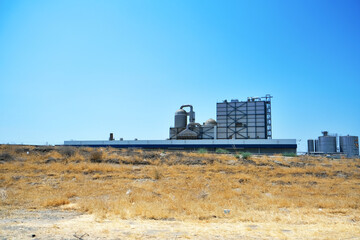 Fototapeta premium Beautiful factory images. The railway next to the factory