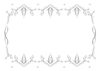 Monochrome decorative ornate frame from abstract pattern. Ornamental retro vintage frame vector  illustration with place for your text . Eps  and jpg format