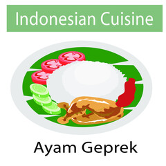 ayam geprek,  crispy chicken, indonesian food