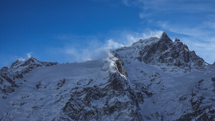 winter mountains and clouds