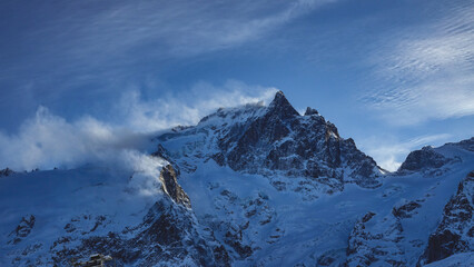 winter mountains and clouds