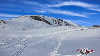 winter mountains and clouds