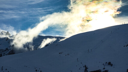 winter mountains and clouds