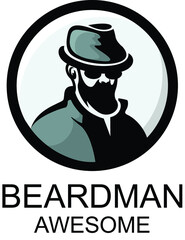 beard man mascot logo