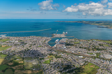 Aerial Views of the port of Holyhead, Anglesey, North Wales