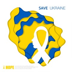 Ukraine colour cut paper background