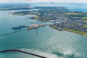 Aerial Views of the port of Holyhead, Anglesey, North Wales