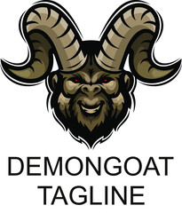 Demon Goat Character Mascot Logo
