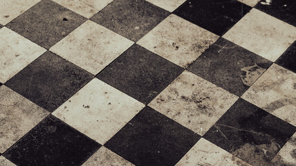 black and white tiles