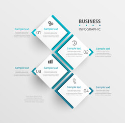 Business vector  infographic design template with 4 options, steps or processes. Can be used for workflow layout, diagram, annual report, web design 