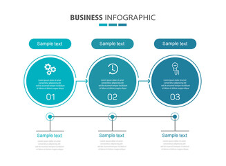 Business infographic design template with 3 options, steps or processes. Can be used for workflow layout, diagram, annual report, web design  