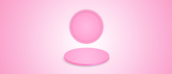 3D podium pink. For demonstration.