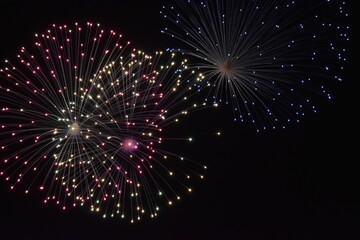 fireworks on the black background