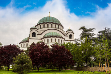 Naklejka premium Orthodox church of Saint Sava in Belgrade, Serbia