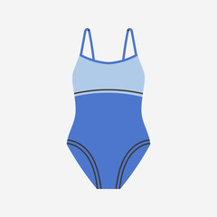 Swimsuit icon. For swimmers, water polo players, synchronized swimming. Water sports equipment. Swimming pool and sport concept. Vector illustration.