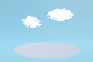 White carpet on floor, background for put product, 3d render.