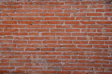 Old Orange Colored Brick Fence Wall