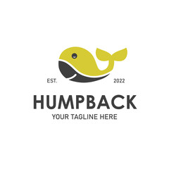 Blue whale vector logo design logo template.